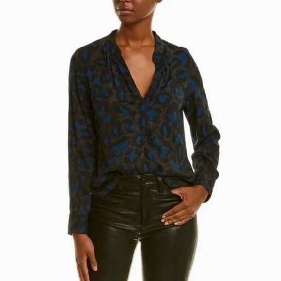 ZADIG & VOLTAIRE Tink Tunic Top Leopard Guitar Print Animal Cheetah Small - Picture 1 of 12